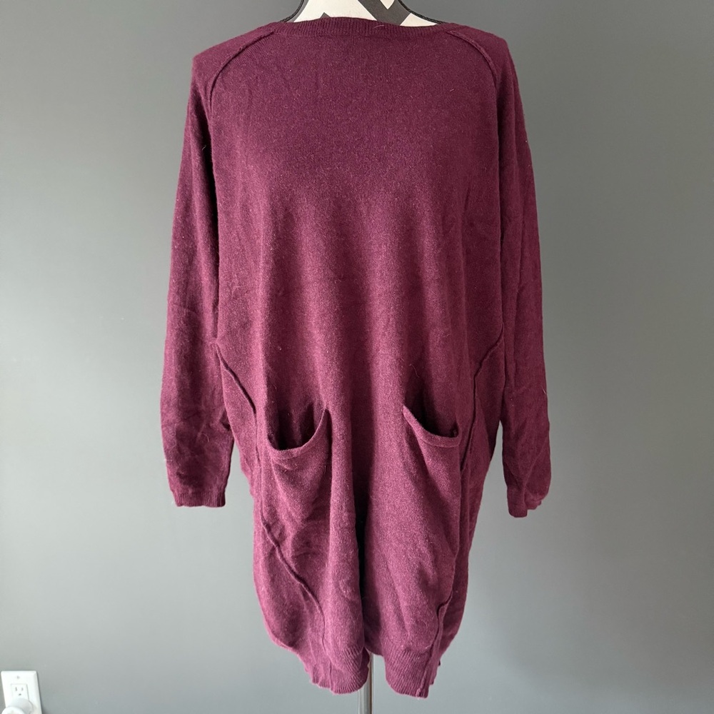 Whistles Plum Longline Pocket Sweater Dress